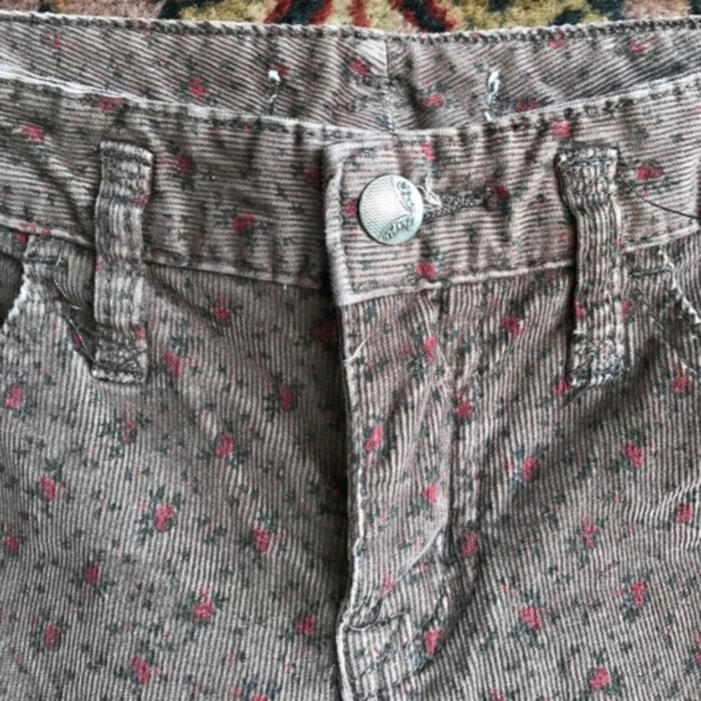 Free People Ditsy Floral Corduroy Skinny Jean - Picture 5 of 7